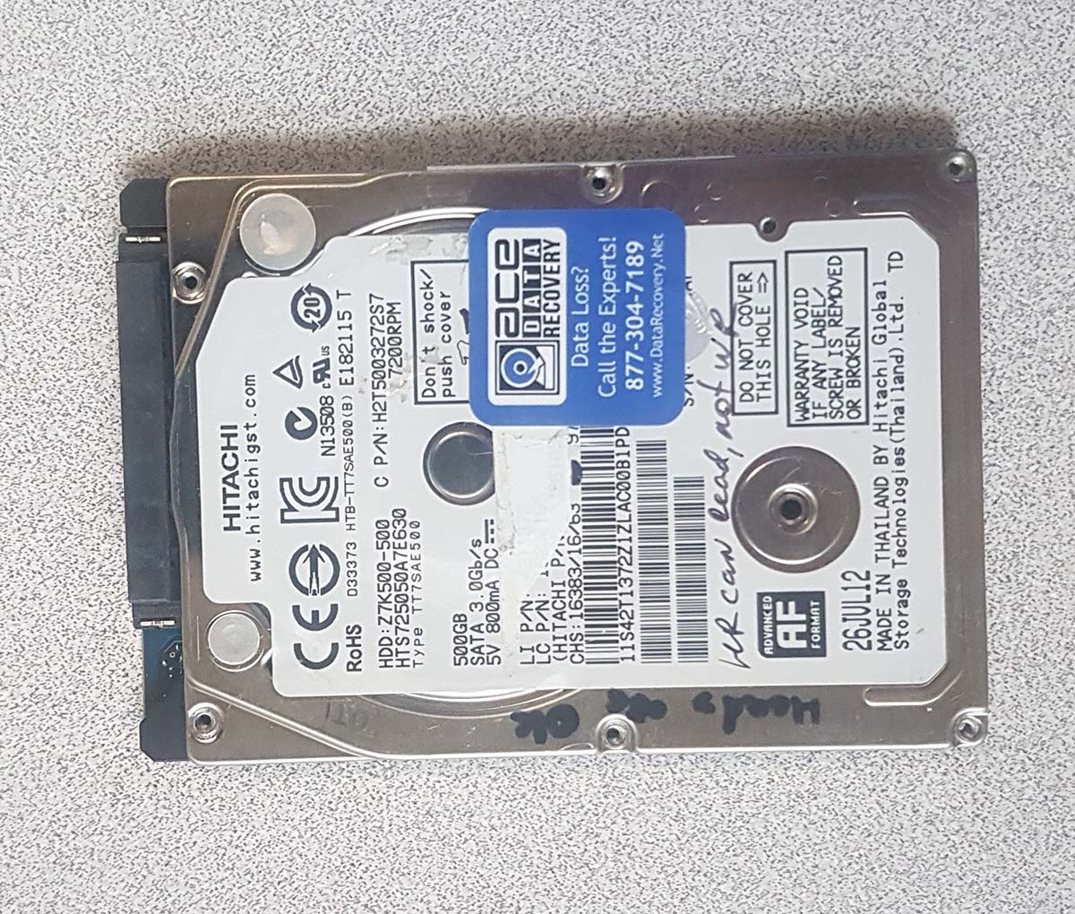 Hard Drive Recovery HTS725050A7E630