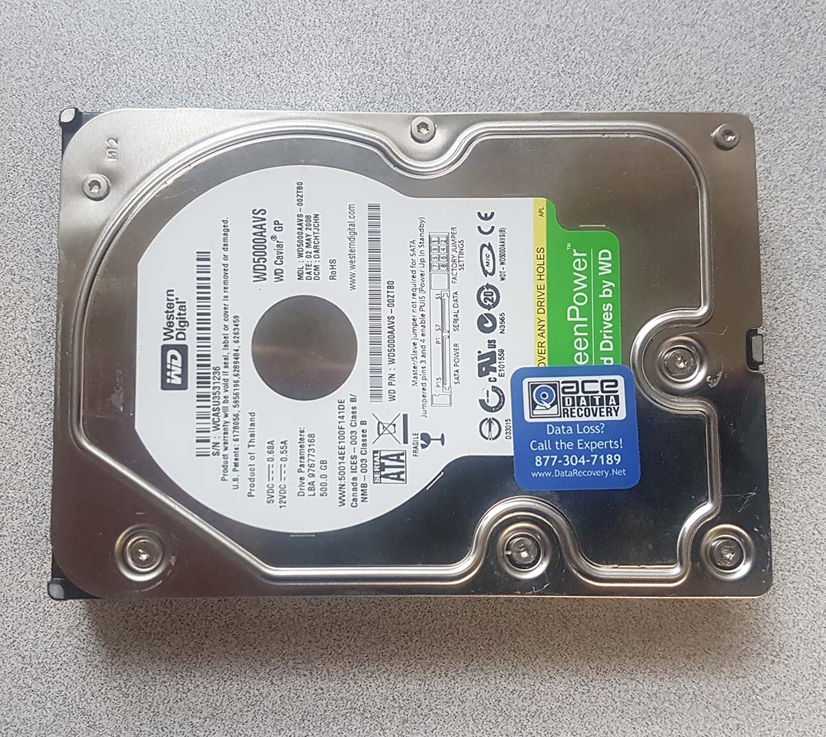 Hard Drive Recovery WD WD5000AAVS