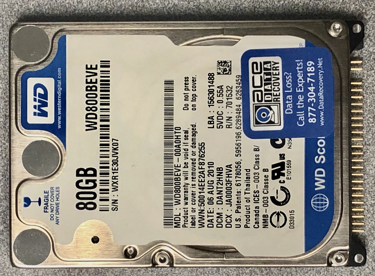Hard Drive Recovery WD800BEVE