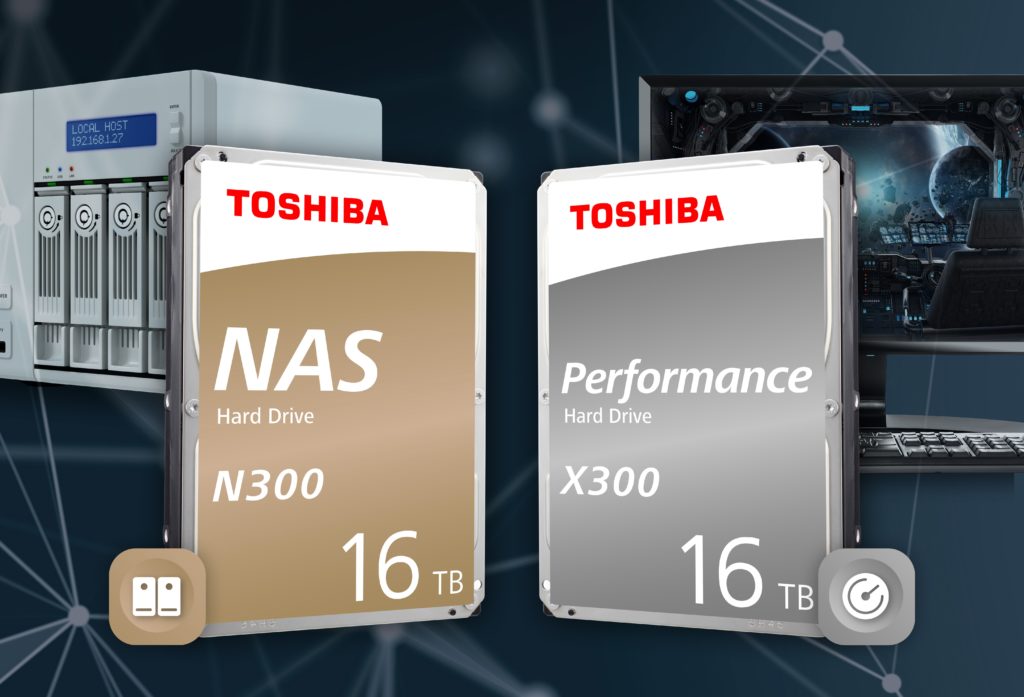 Toshiba Adds 16TB Capacity to N300 and X300 Hard Drive Series